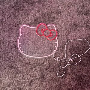 Sanrio Hello Kitty Neon Sign - Pink Outline with Red Bow